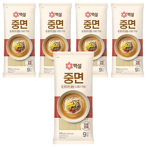 백설 중면, 900g, 5개