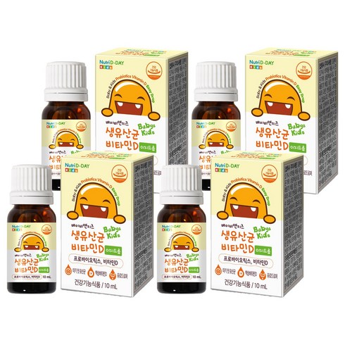 뉴트리디데이 베이비앤키즈 비타민D 이지드롭 생유산균, 10ml, 4개
