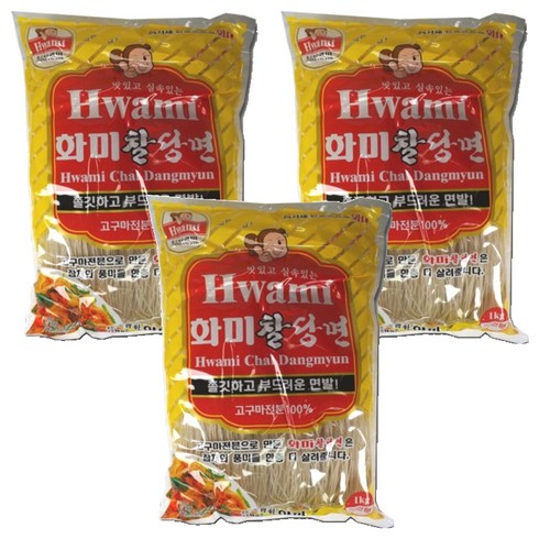 화미 찰당면, 1kg, 3개