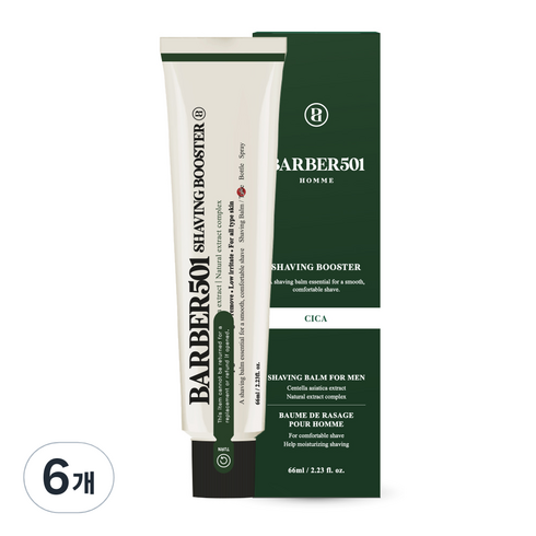 바버501 쉐이빙 부스터 면도 크림 그린, 66ml, 6개