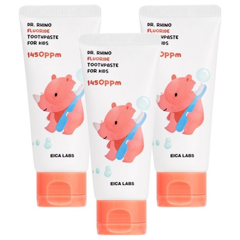 에이카랩스 빨간 코뿔소 어린이 치약, 60g, 3개