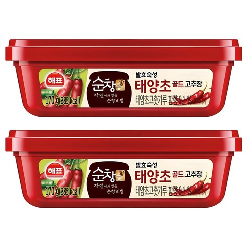순창궁 태양초 골드 고추장, 170g, 2개