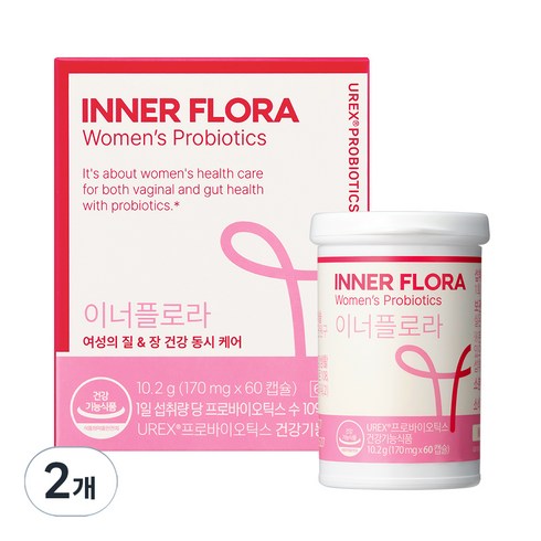 유한건강생활 이너플로라 UREX 프로바이오틱스 유산균, 60정, 2개