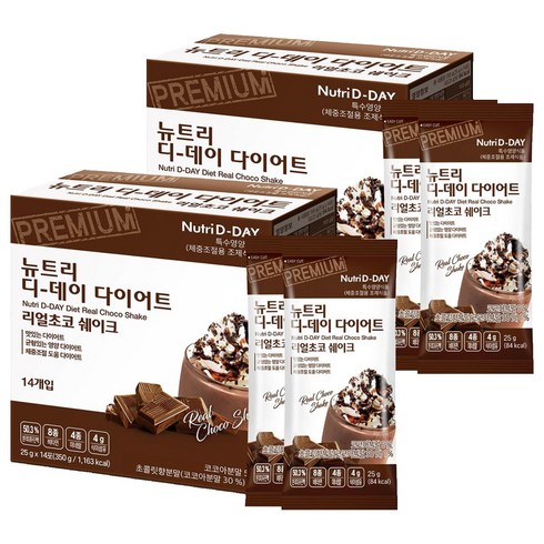 뉴트리디데이 다이어트 리얼 초코 쉐이크, 350g, 2개