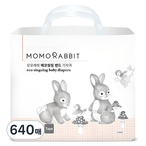 모모래빗 에코씽씽 밴드형 기저귀 아동공용, 중형(M), 640매