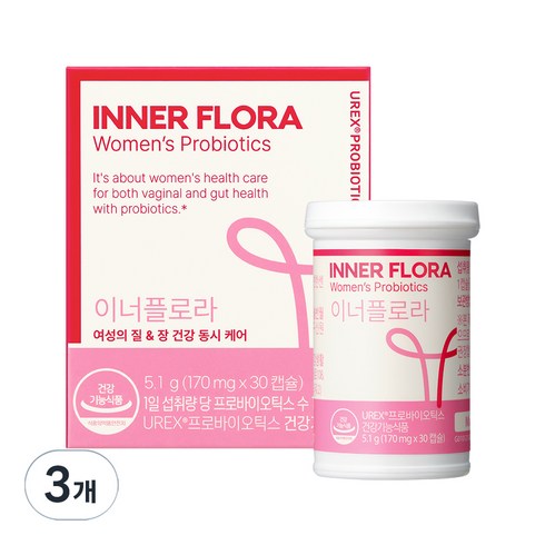 유한건강생활 이너플로라 UREX 프로바이오틱스 유산균, 30정, 3개