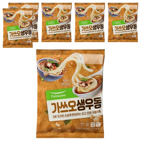 풀무원 가쓰오 생 우동 1인분, 192g, 6개