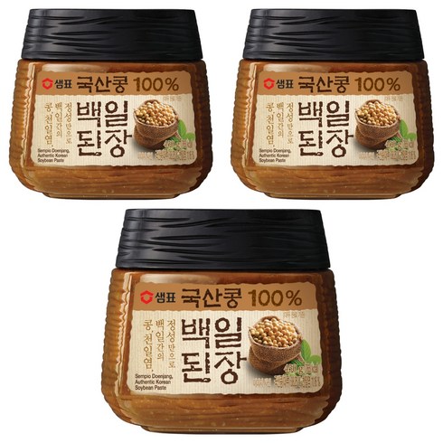 샘표 국산콩 백일된장, 450g, 3개