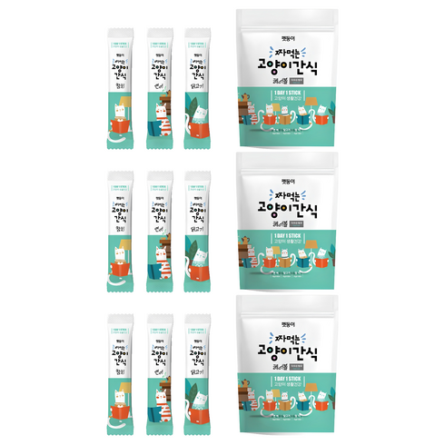 펫둥이 짜먹는 고양이 간식, 혼합맛(참치/연어/닭고기), 360g, 3개