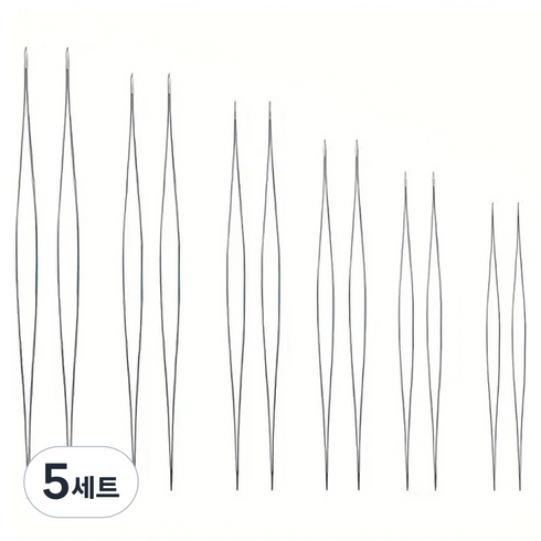 코히모 비즈 공예용 배바늘 6종 x 2p 세트 5W0630, 5세트