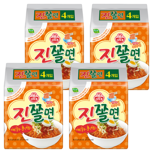 오뚜기 진쫄면, 600g, 4개