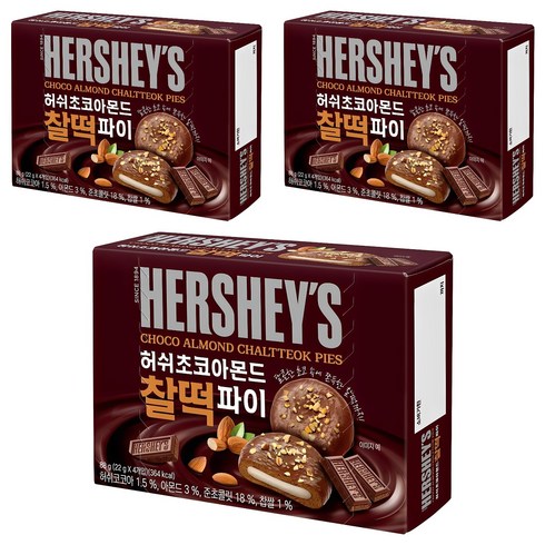 허쉬 초코아몬드 찰떡 파이, 88g, 3개