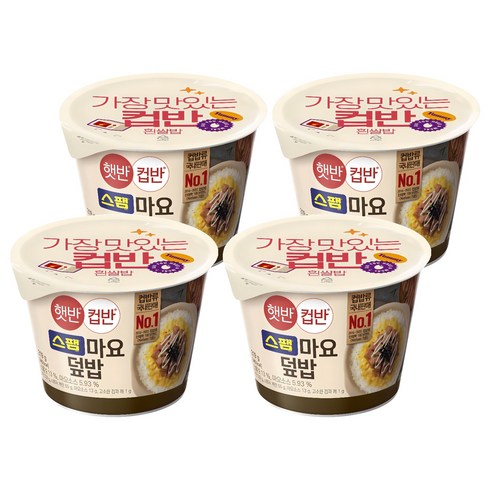 햇반컵반 스팸마요 덮밥, 219g, 4개