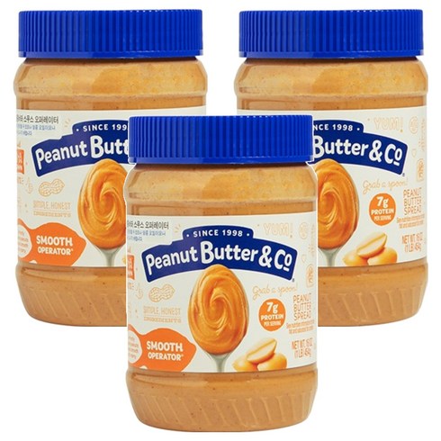 피넛버터앤코 스무스 땅콩버터잼, 454g, 3개