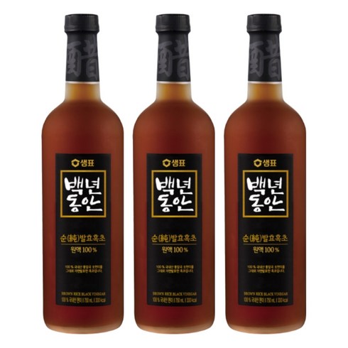백년동안 순 발효 흑초 원액, 750ml, 3개