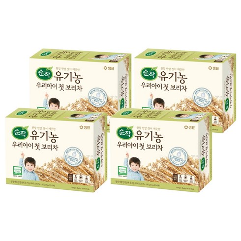 순작 유기농 우리아이 첫 보리차 티백, 8g, 20개입, 4개