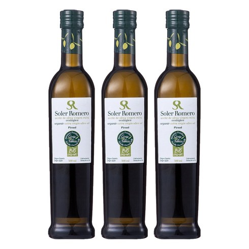 솔레르로메로 유기농 엑스트라버진 올리브오일, 500ml, 3개