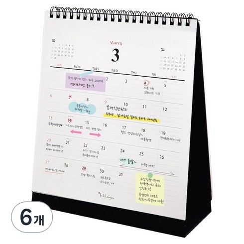 아이씨엘디자인 2027 데스크 캘린더 M, 혼합색상, 6개
