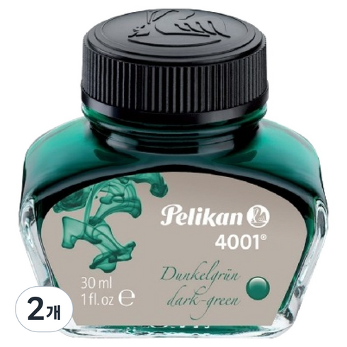 pelikan 4001 병잉크 30ml, 2개, 다크그린