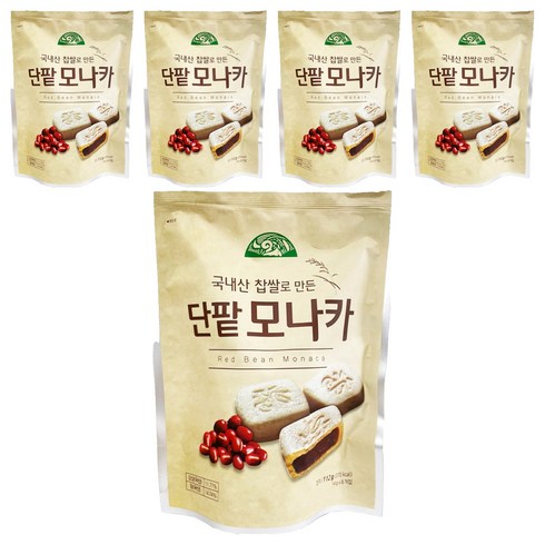 OrganicStory 찹쌀로 만든 단팥 모나카, 112g, 5개