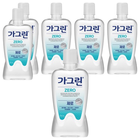가그린 제로 구강청결제, 750ml, 6개