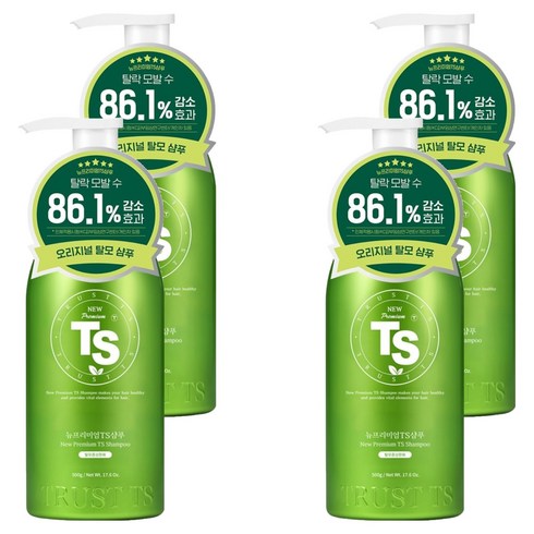 TS 뉴프리미엄 탈모증상완화 샴푸, 500g, 4개