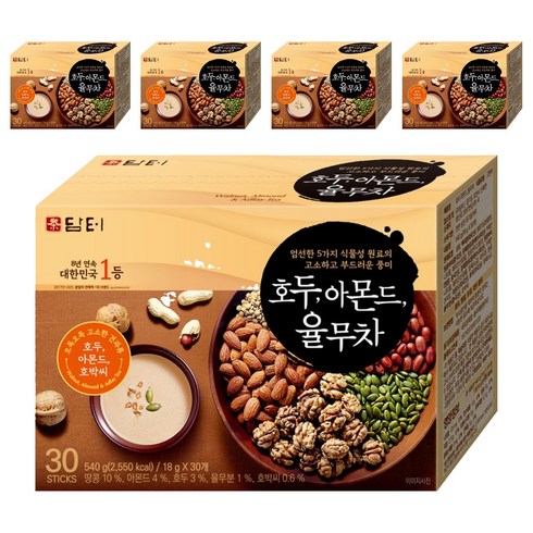 담터 호두 아몬드 율무차, 18g, 30개입, 5개