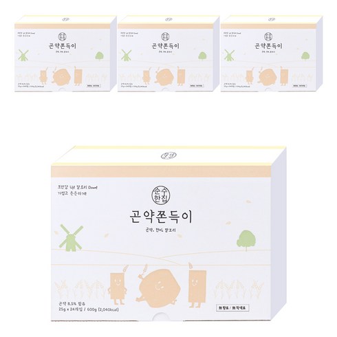 순수한집 곤약쫀드기 현미맛, 600g, 4개
