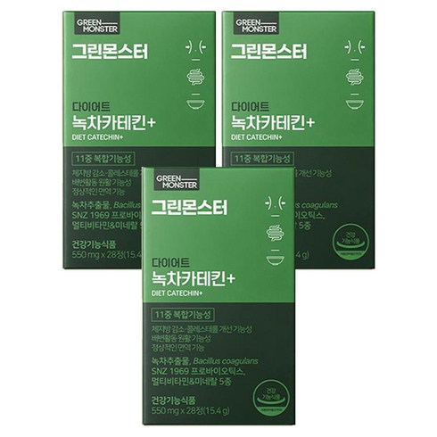 그린몬스터 다이어트 녹차카테킨 플러스, 28정, 15.4g, 3개