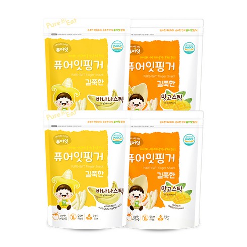 퓨어잇 핑거 길쭉한 망고스틱 2p + 바나나스틱 2p, 망고, 바나나, 1세트