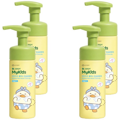 그린핑거 마이키즈 플러스 얼굴클렌저, 160ml, 4개