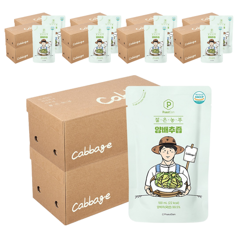 푸릇담 젊은농부 양배추즙, 100ml, 18개