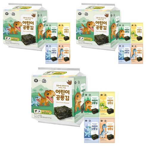 만전김 어린이 공룡김 10p, 20g, 3개