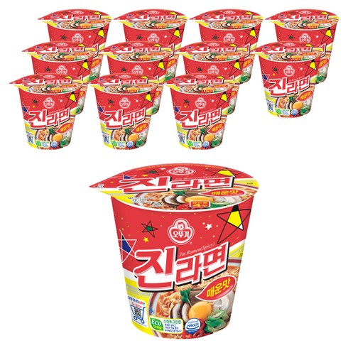 오뚜기 진라면 컵 매운맛 65g, 12개