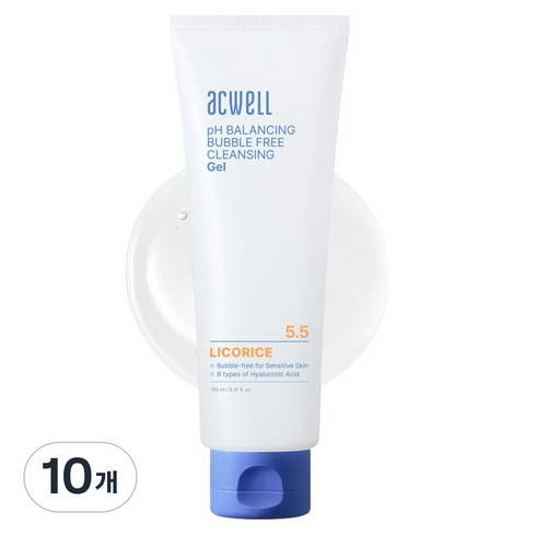 아크웰 피에이치 밸런싱 버블 프리 클렌징 젤, 160ml, 10개