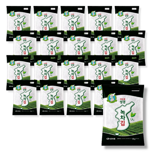 지도표성경 녹차김, 60g, 20개