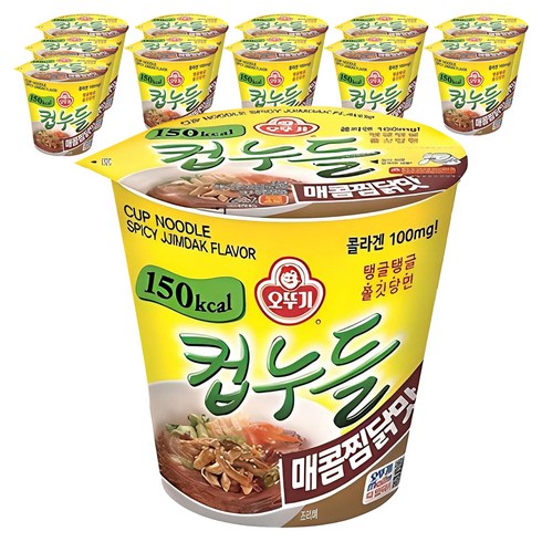 오뚜기 컵누들 매콤찜닭맛 45.5g, 12개