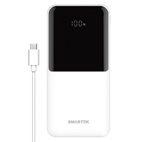 스마텍 PD 고속 LED 보조 배터리 20000mAh, 화이트, STPB-QB2