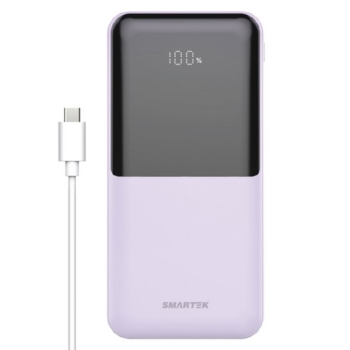 스마텍 PD 고속 LED 보조 배터리 20000mAh, 퍼플, STPB-QB2
