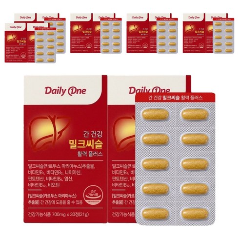 데일리원 간 건강 밀크씨슬 활력 플러스 실리마린 비타민B 영양제 21g, 30정, 12개