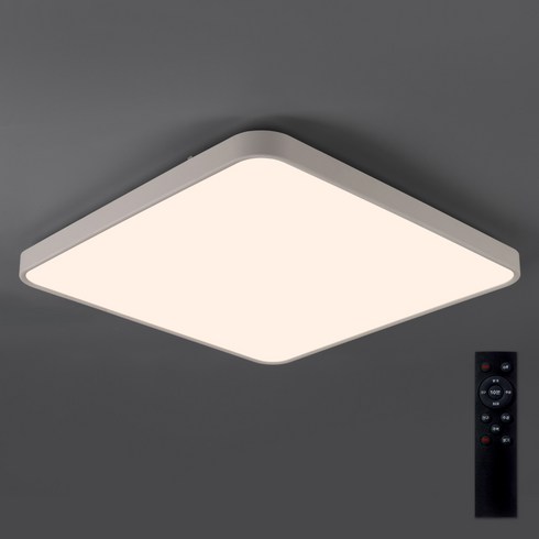 원하 삼성 칩셋 LED 정사각 75W 천장등 + 리모컨 세트, 화이트