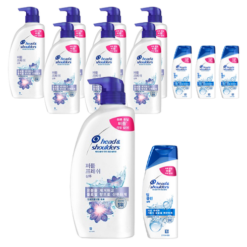 헤드앤숄더 퍼퓸 프레쉬 샴푸 800ml x 2p + 딥클린 샴푸 90ml x 1p 세트, 4세트