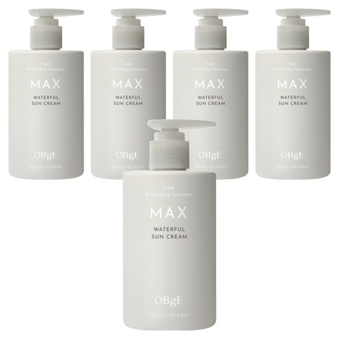 OBge 맥스 워터풀 선크림 SPF 50+ PA++++, 5개, 300ml