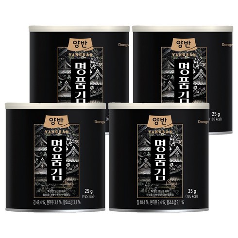 양반 명품김 캔 48p, 25g, 4개