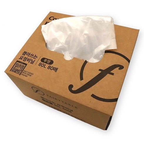 페어리테이블 뽑아쓰는 분리수거 재활용 비닐봉지 80p, 80L, 1개