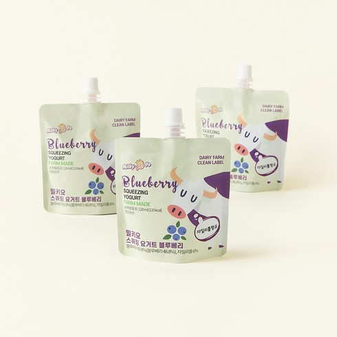 밀키요 스퀴징 요거트 블루베리, 120ml, 3개입, 1개