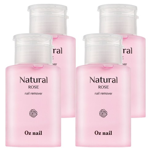 오즈네일 내추럴 로즈 네일 리무버, 4개, 200ml