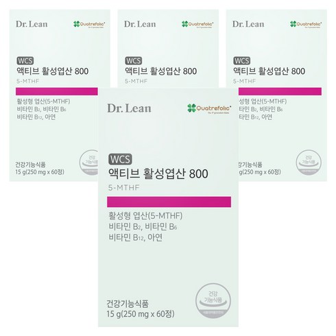 닥터린 액티브 활성엽산 800, 60정, 4개