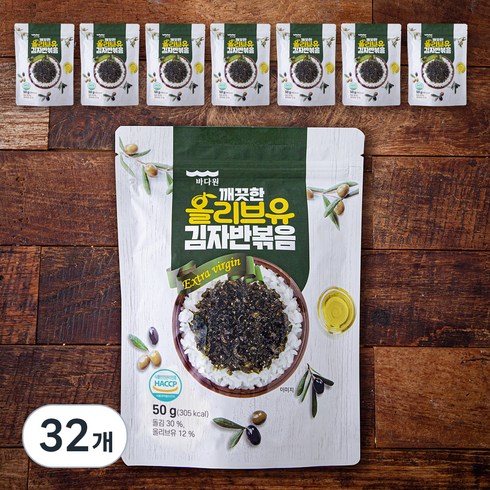 바다원 깨끗한 올리브유 김자반볶음, 32개, 50g