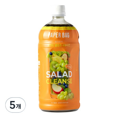 페이퍼백 샐러드 클렌즈 48시간, 5개, 1L